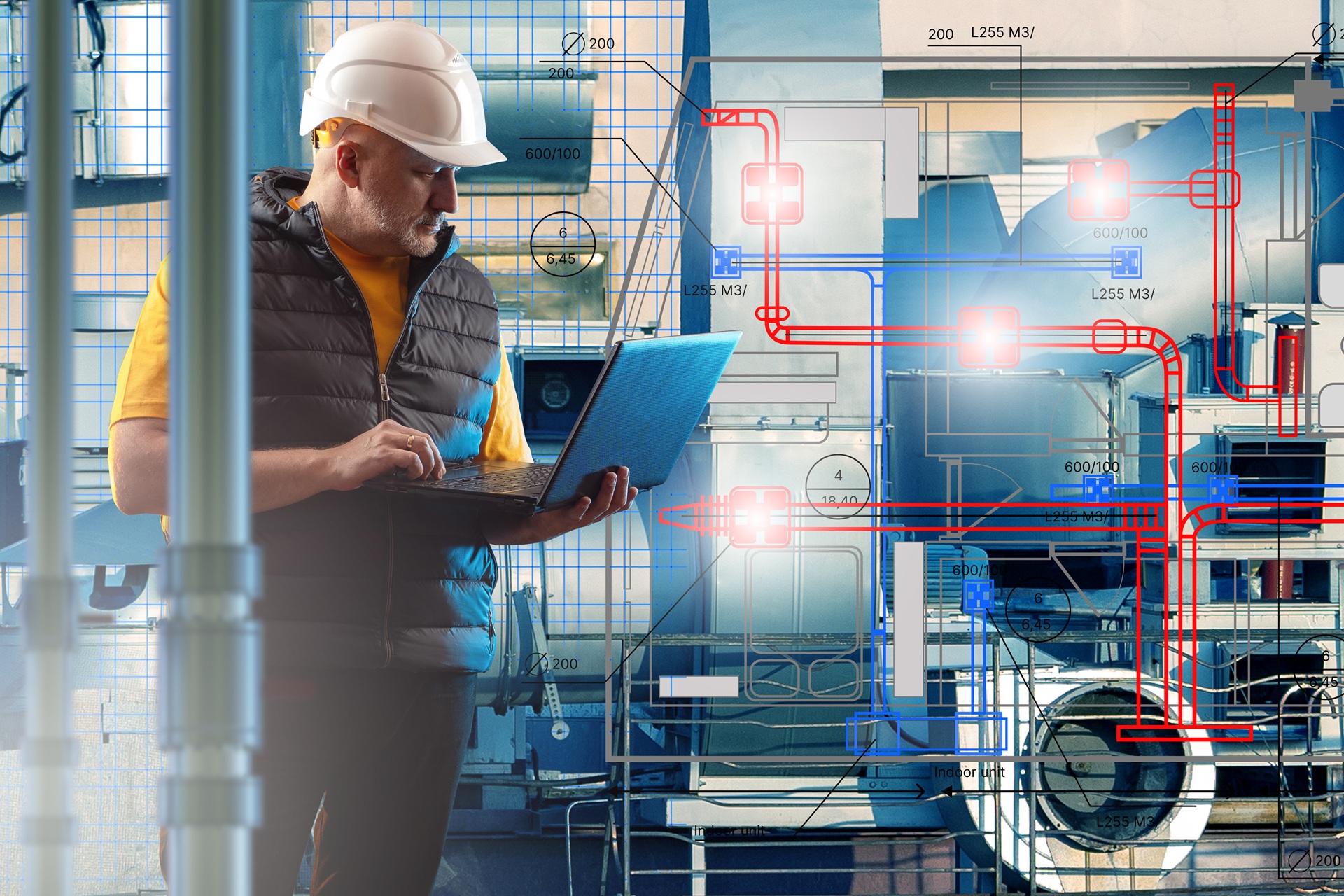 Fachkraft plant Waermetechniksystem digital | Heizungspumpen

